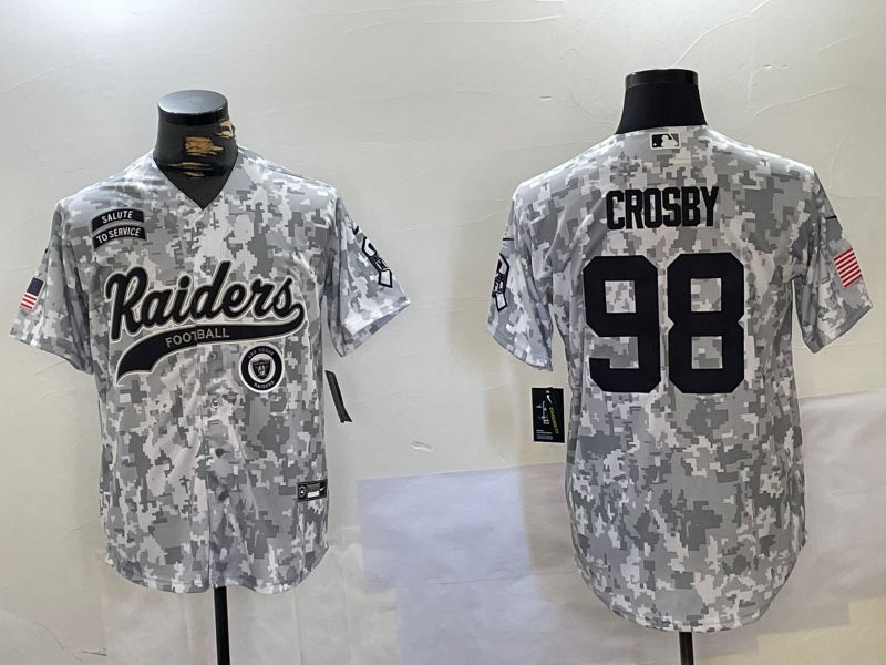 Men Oakland Raiders #98 Crosby Nike Arctic Camo 2024 Salute to Service Limited NFL Jersey style 4